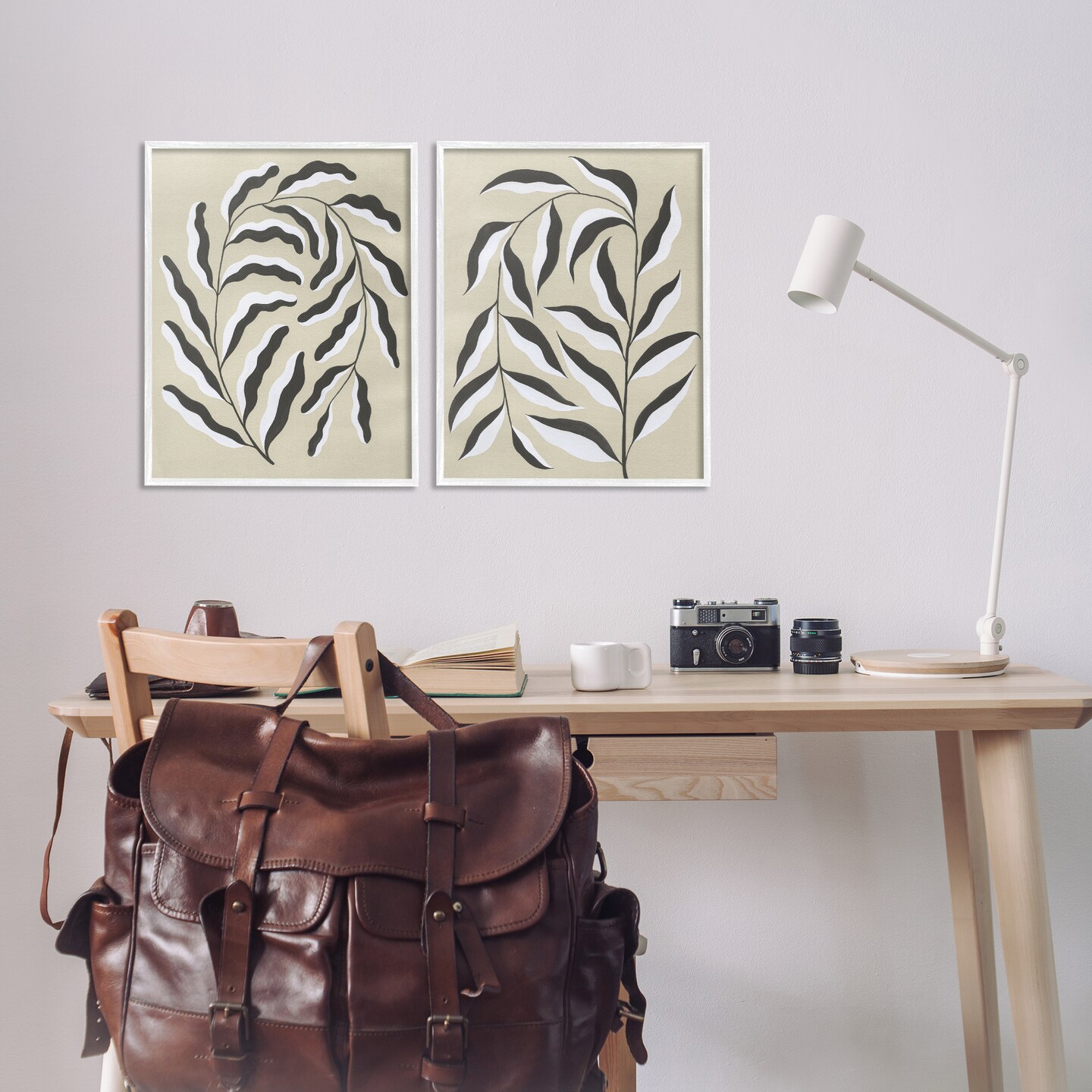 Stupell Industries Midcentury Mod Botanicals 2pc Framed Giclee Set Design by Grace Popp