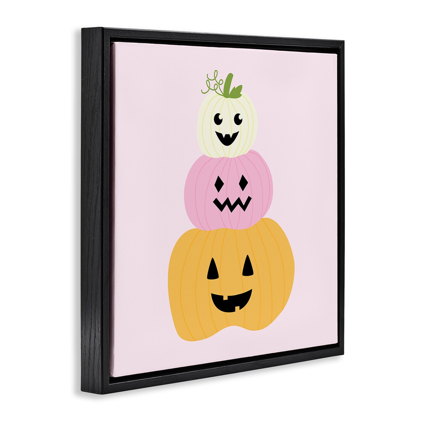 Stupell Industries Pastel Happy Jack-o-Lanterns Floating Frame Design by Sazerelli Designs