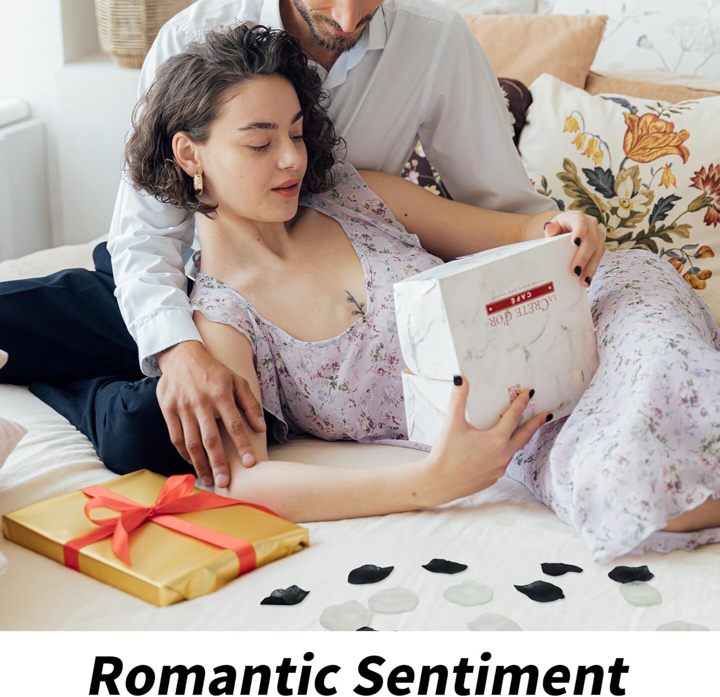 1200 Pcs Black Cream White Rose Petals - Silk Rose Petals for Romantic Night, Wedding Party Decoration