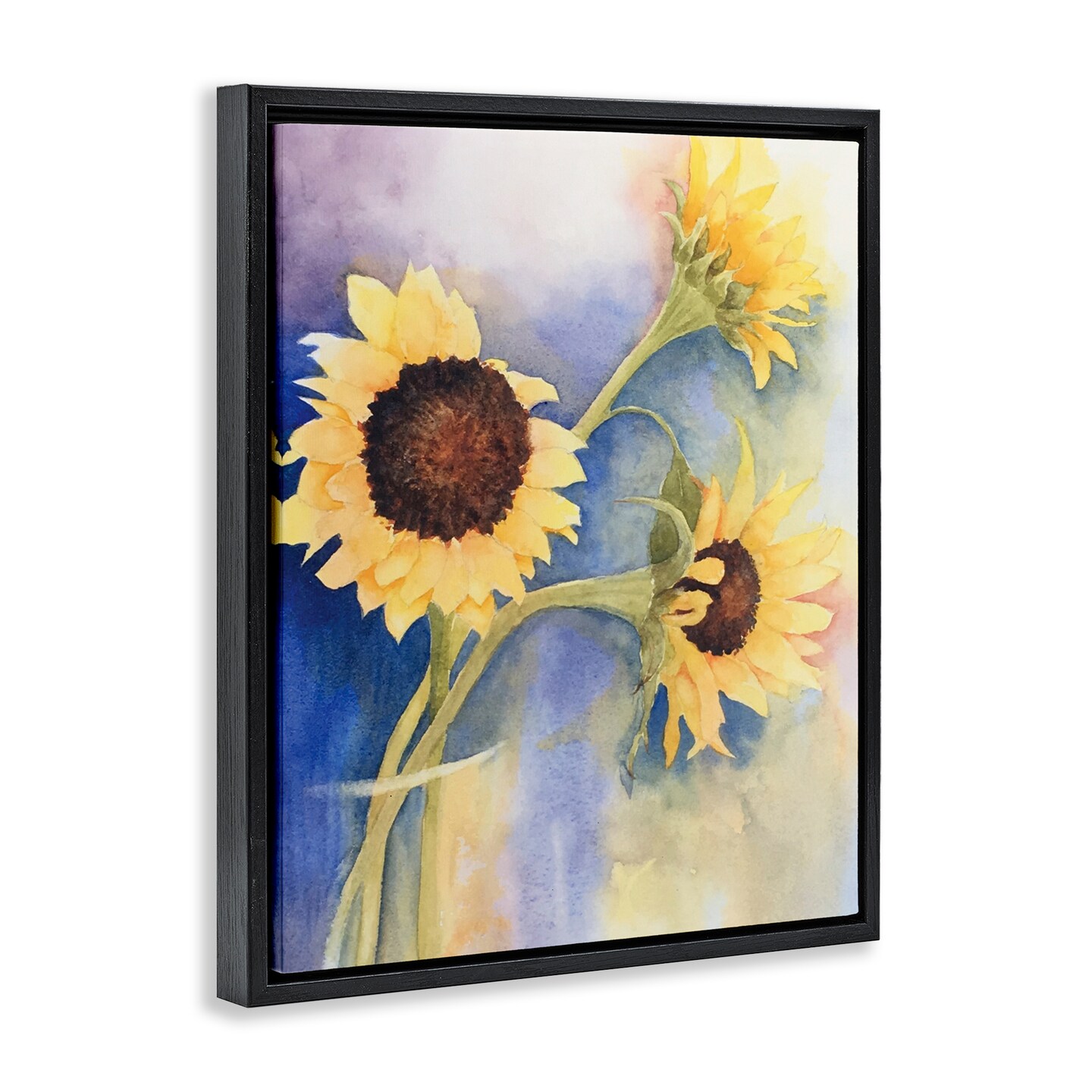 Stupell Industries Sunflower Trio in Vase Floating Frame Design by Stephanie Fielden