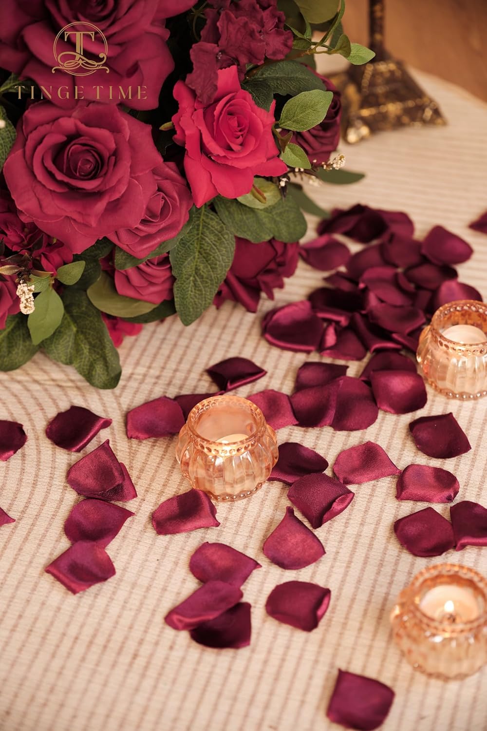 300pcs Silk Rose Petals Burgundy Heart Flower Petals for Wedding