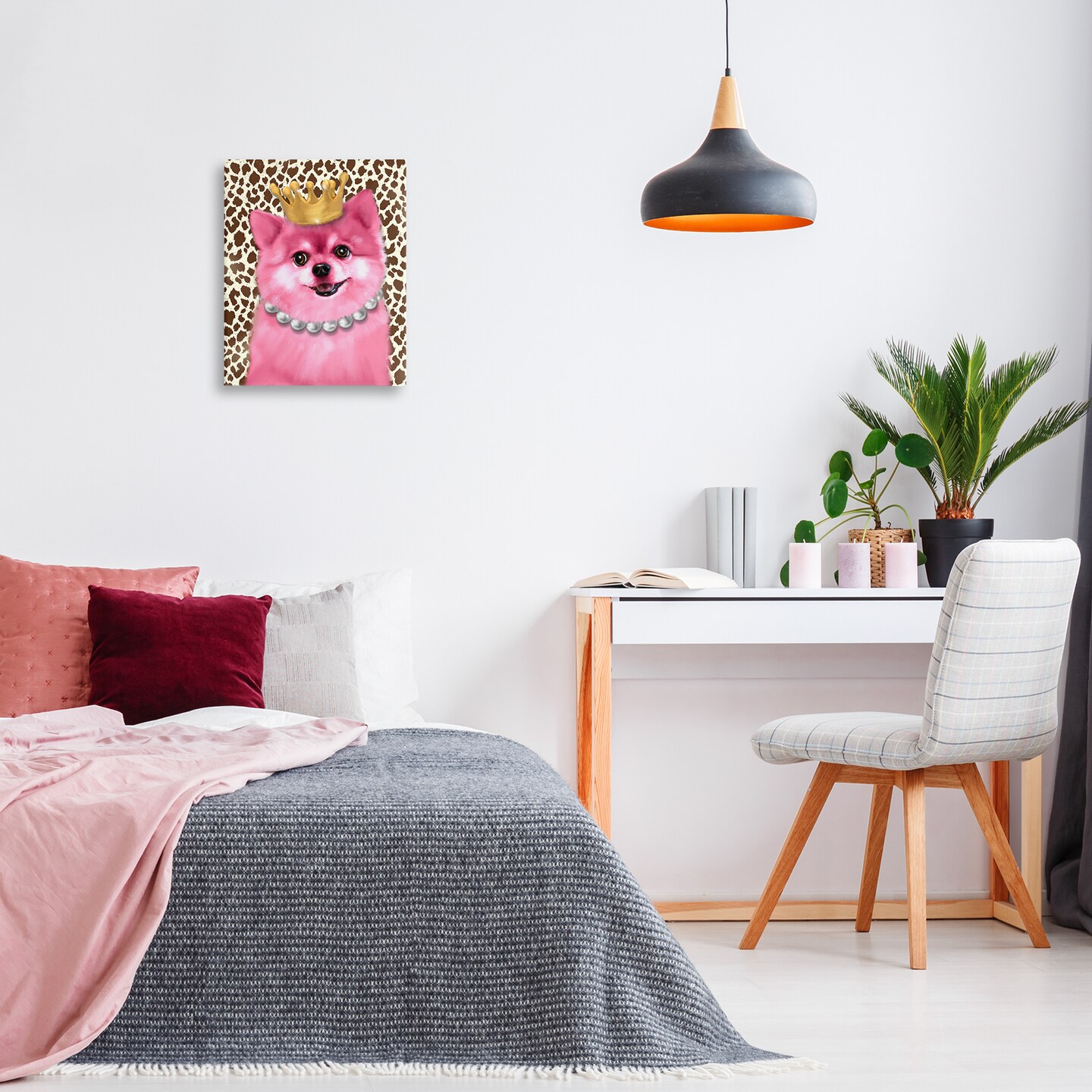 Stupell Industries Pink Royal Pomeranian Canvas Design by Matthew Piotrowicz