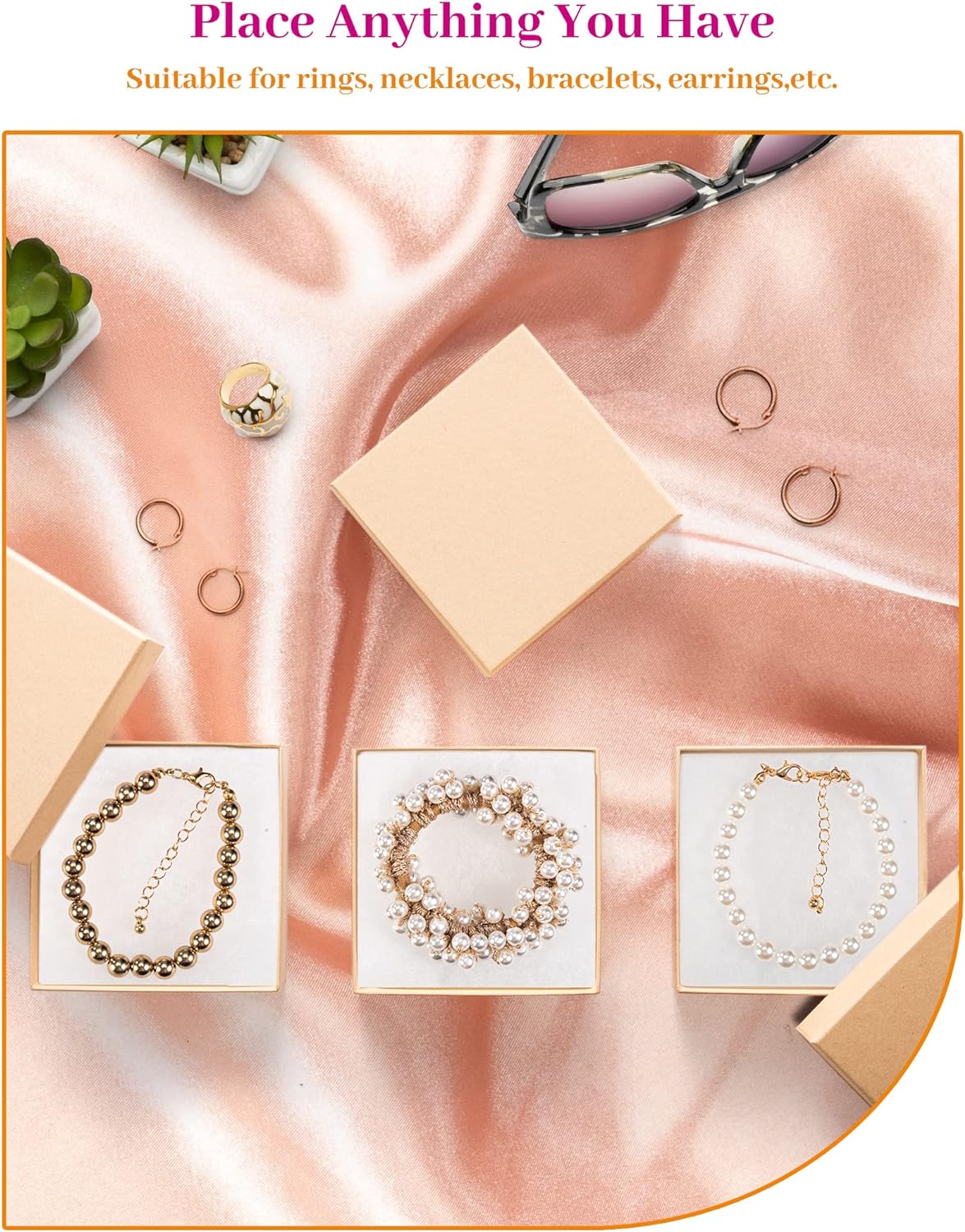 Jewelry Gift Boxes, 3.5x3.5x1 Inch 20 Pcs Matte Small Gift Box wtih Lids, Small Cardboard Jewelry Boxes with Cotton Filled and Lids
