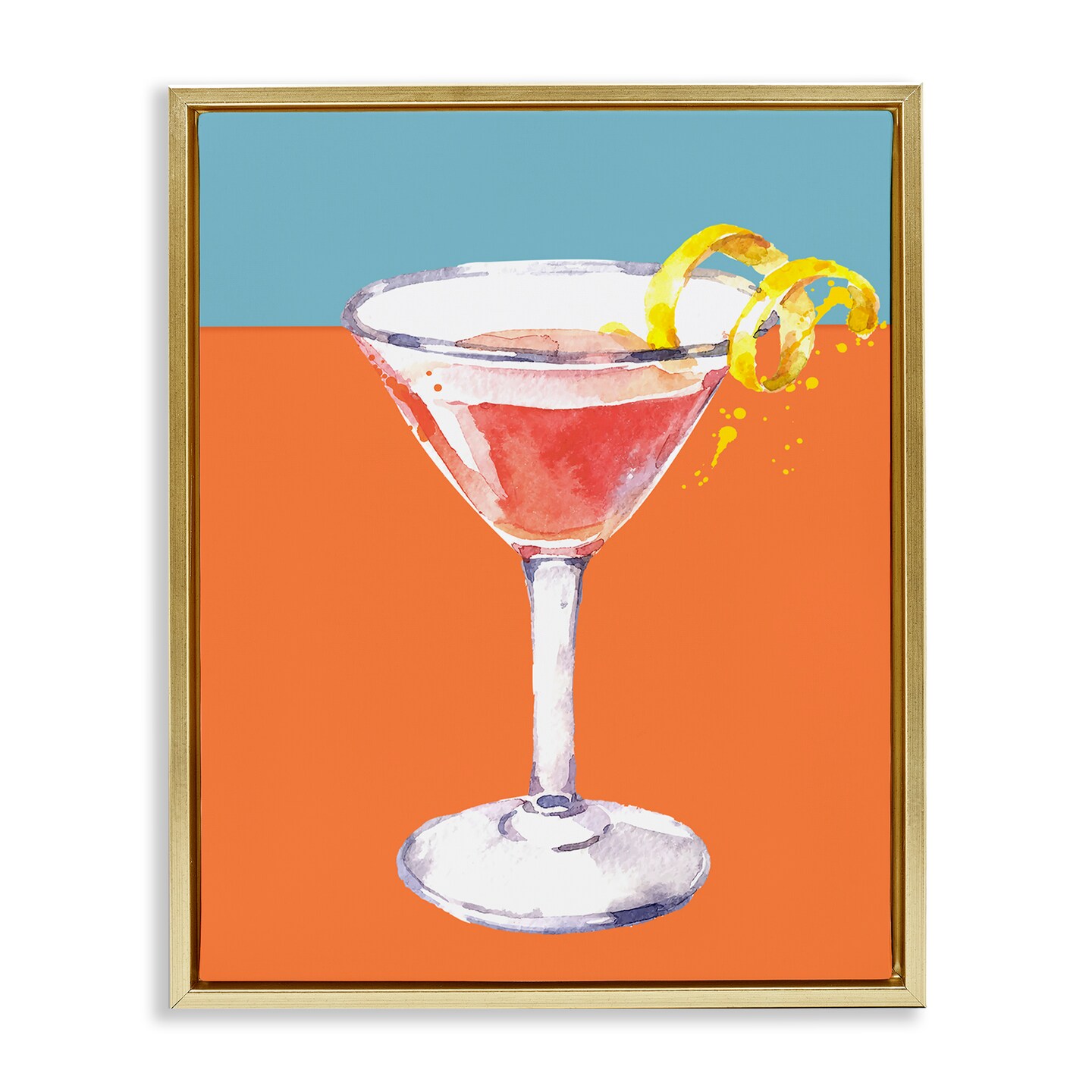 Stupell Industries Cocktail on Blocked Hues Floating Frame Design by ...
