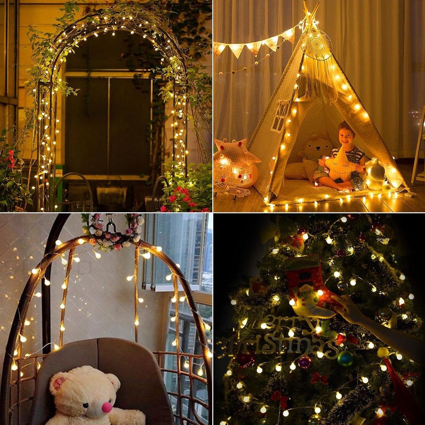 Battery Operated String Lights 100 LED 40Ft Fairy Lights with 8 Lighting Modes Waterproof Twinkle Lights for Christmas Bedroom Wedding Party Xmas Tree Decoration