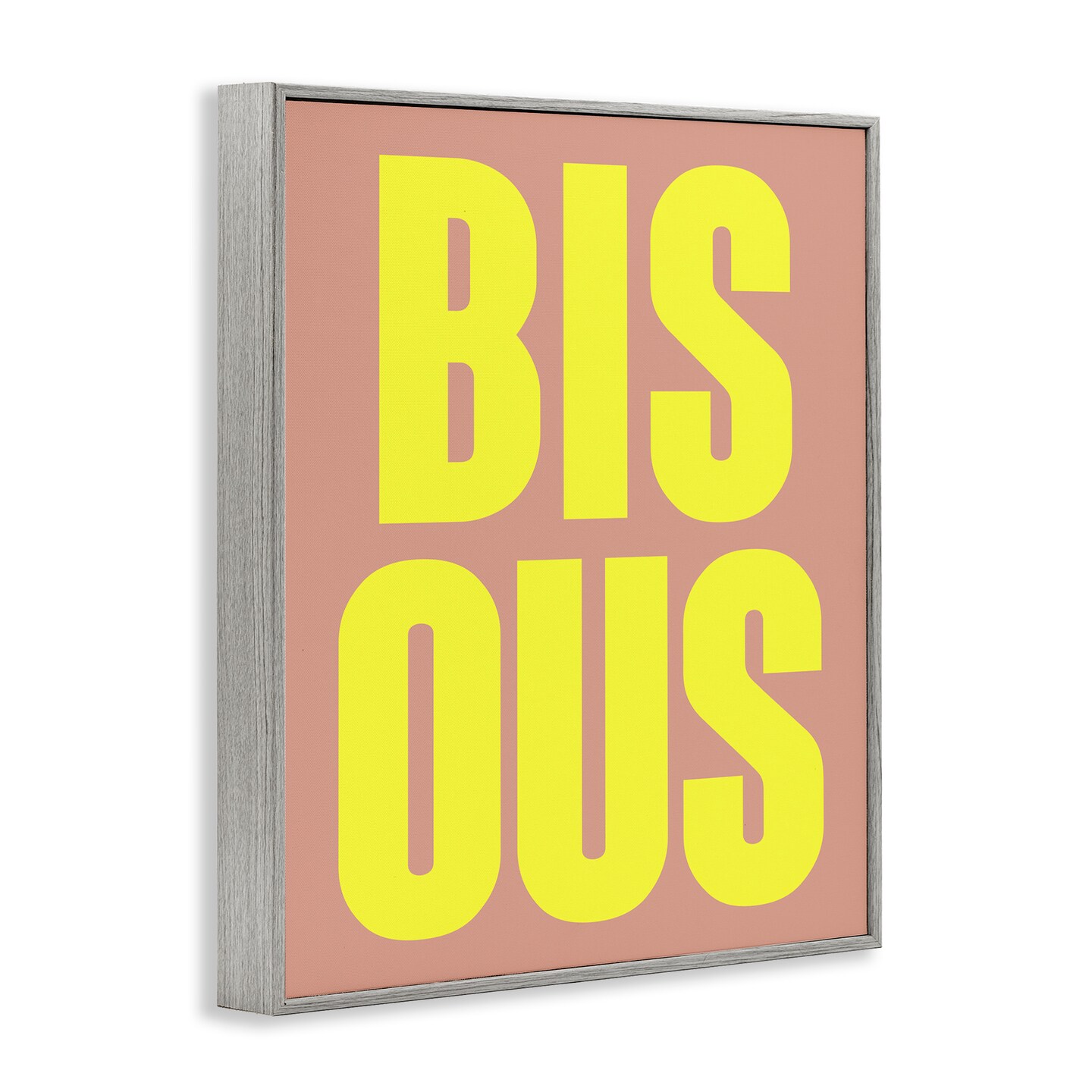 Stupell Industries Bisous Kiss Typography Framed Giclee Design by House of Lulu