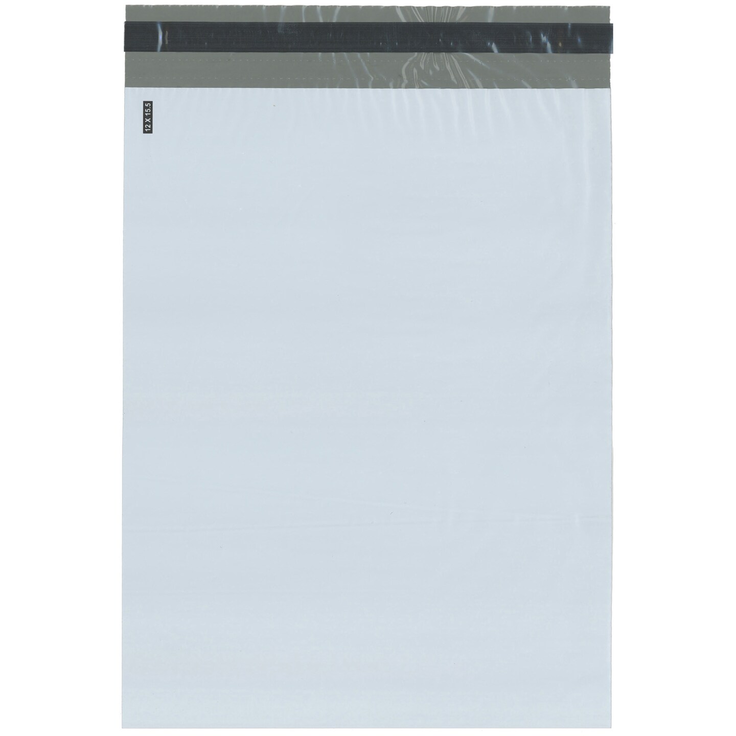Plymor Poly Mailer 2.25 Mil White / Gray Bag with Permanent Adhesive Closure and Perforated Tear Strip