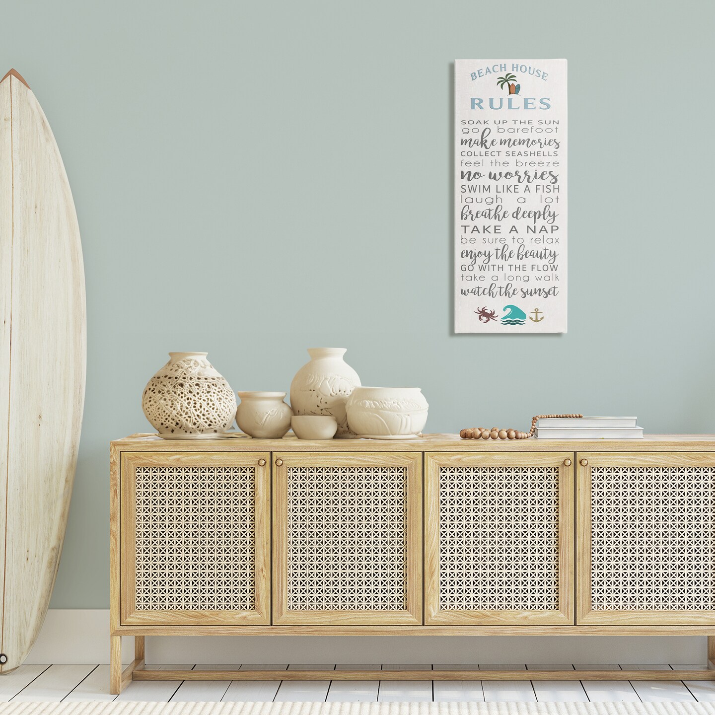 Stupell Industries Fun Activities Beach House Rules Canvas Design by Seven Trees Design
