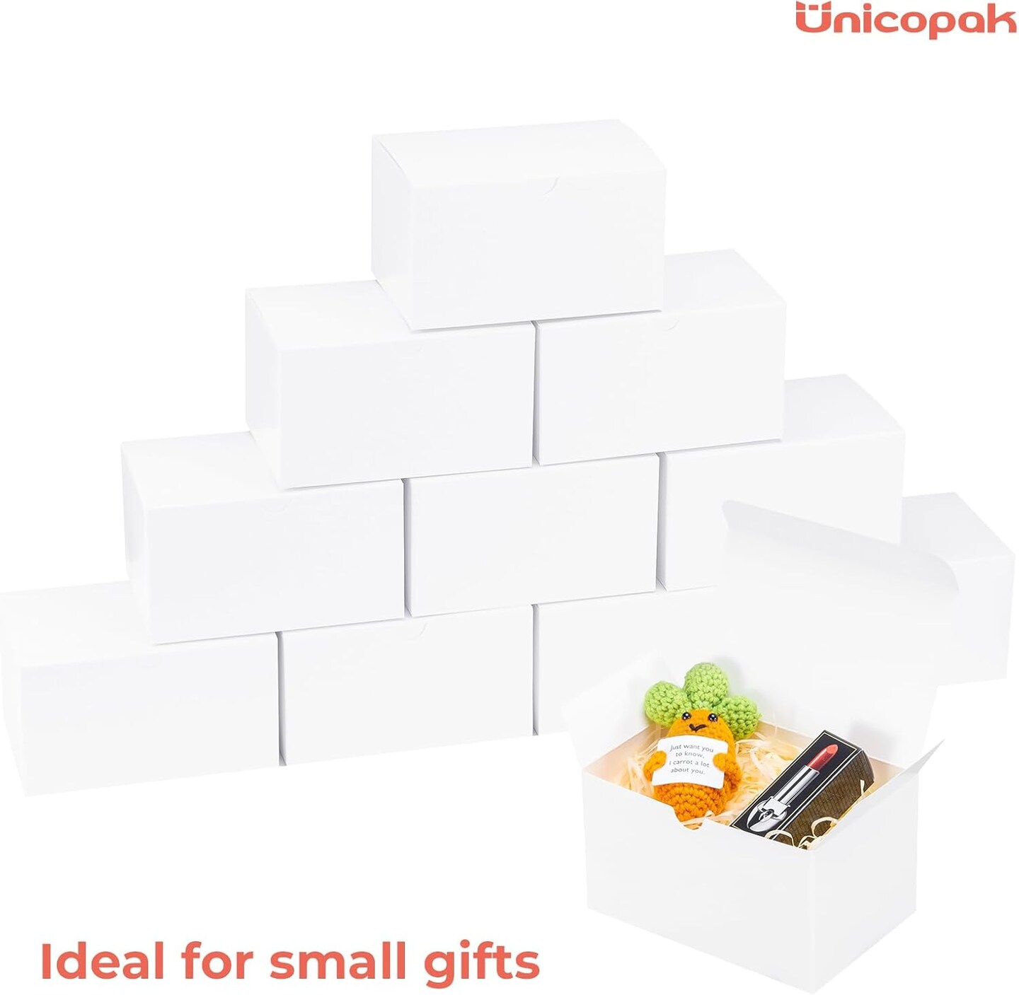 10 Pack Small White Gift Boxes with Lids – 6x4x3.5 Inches, Bulk Boxes for Candles, Mugs, Perfume, Cookies, Crafts, and Party Favors (White)