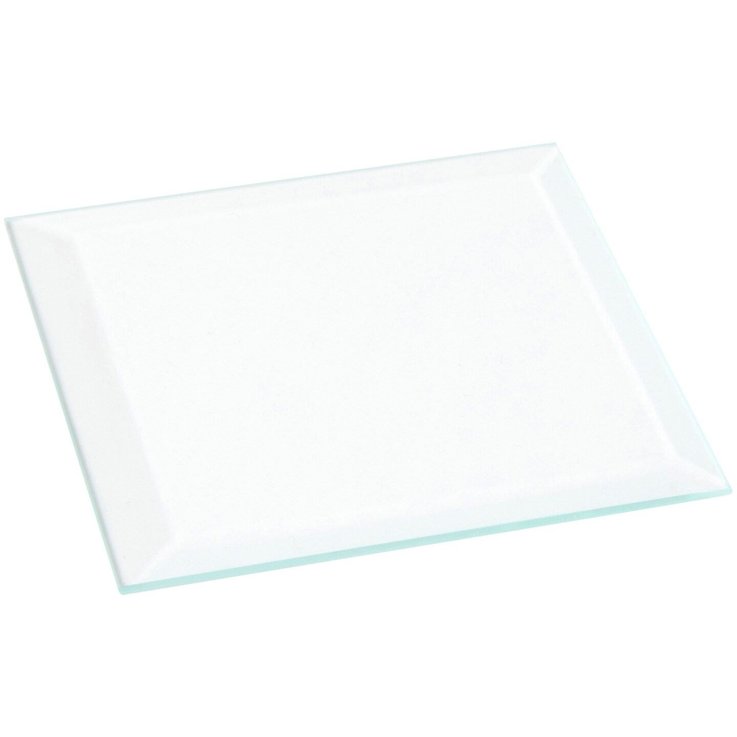 Plymor 3&#x22; Square, 3mm Thick Beveled Clear Glass