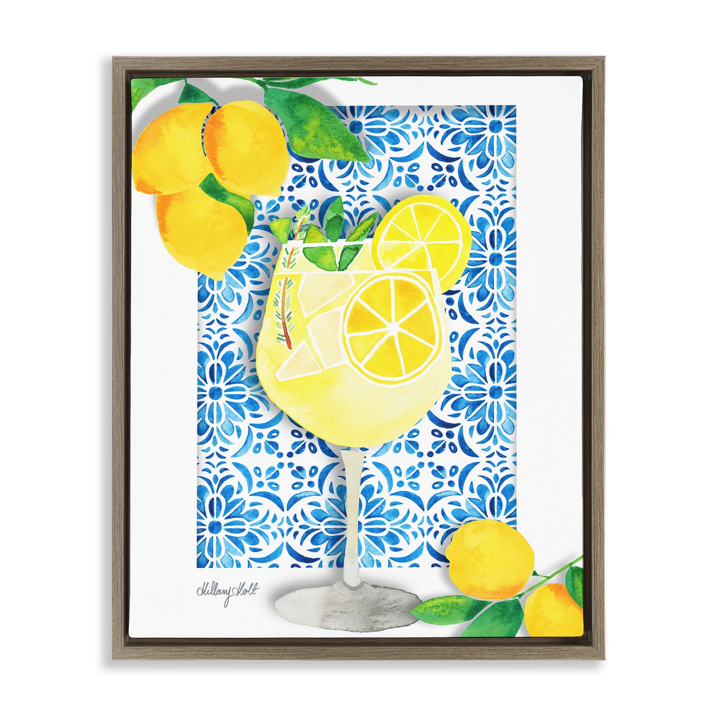 Stupell Industries Mediterranean Limoncello Drink Floating Frame