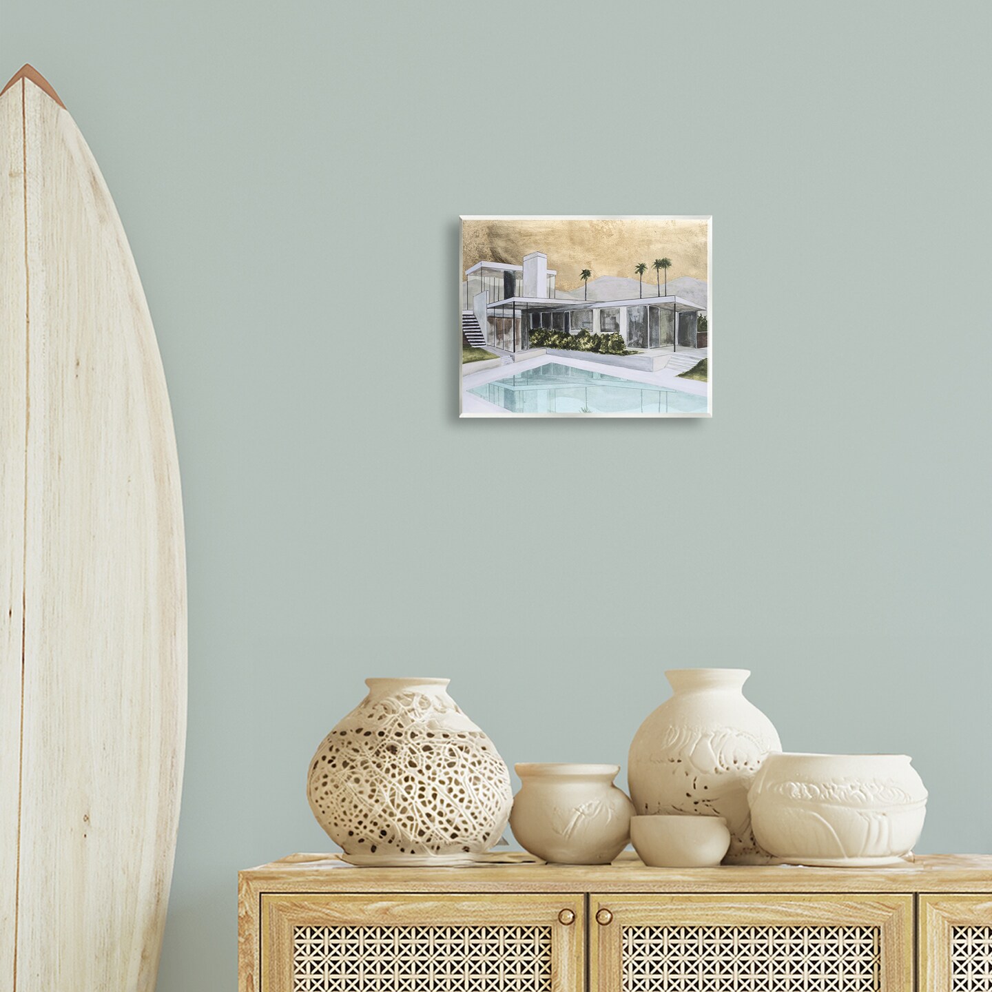 Stupell Industries Chic Tropical Pool Yard Wall Plaque Design by Michael Willett