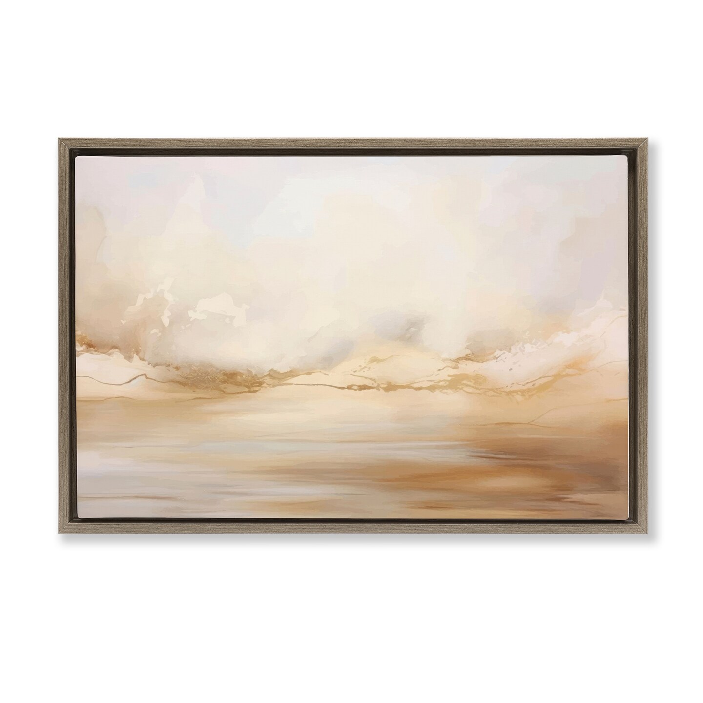 Stupell Industries Neutral Abstract Horizon Line Floating Frame Design by LSR Creative Studio