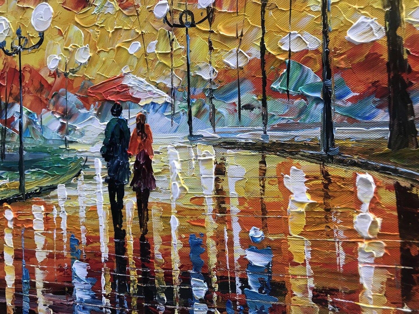 Modern Oil Paintings on Canvas Large Wall Art 24x48 Inches Romantic Abstract Paintings Contemporary Art Colorful Artwork Wall Decor for Bathroom Living Room