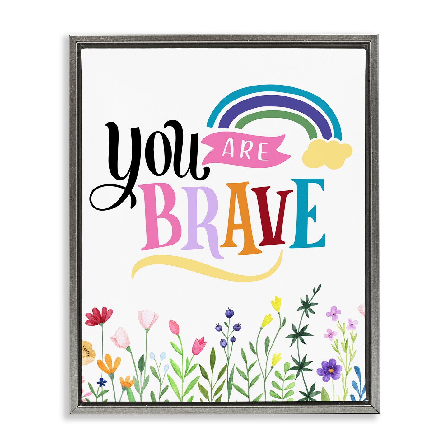 Stupell Industries You Are Brave Encouragement Floating Frame Design by ...
