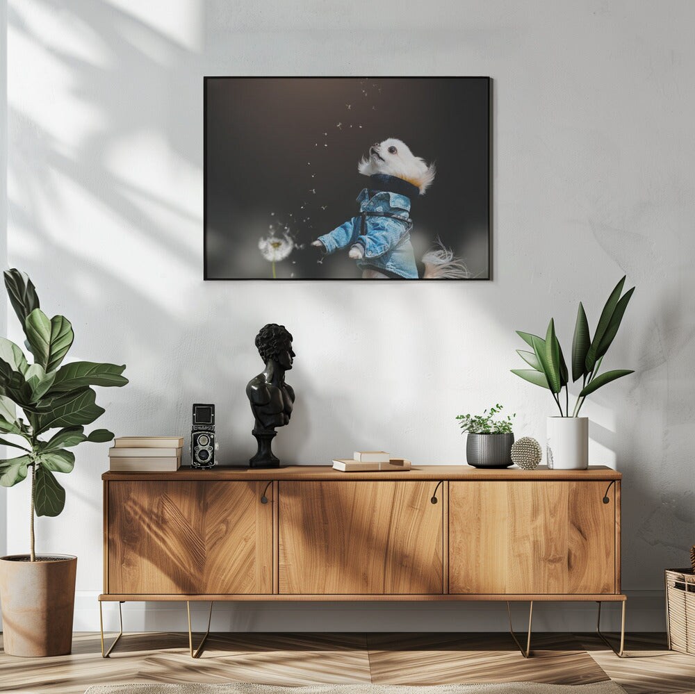 Fluffy - Lienjp 24x36 Black Framed Art | Home or Office Art