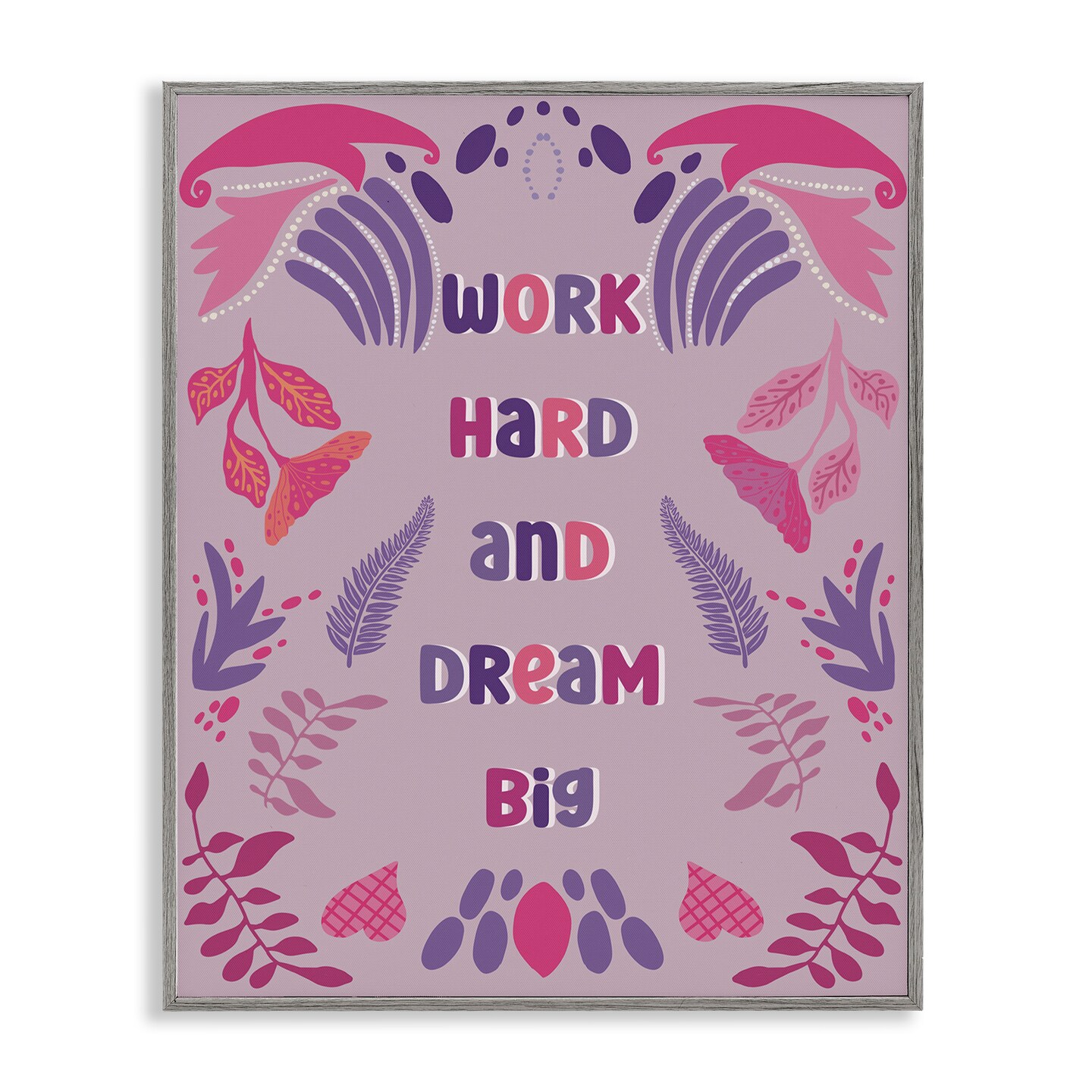 Stupell Industries Work Hard Dream Big Framed Giclee Design by Julia Frost