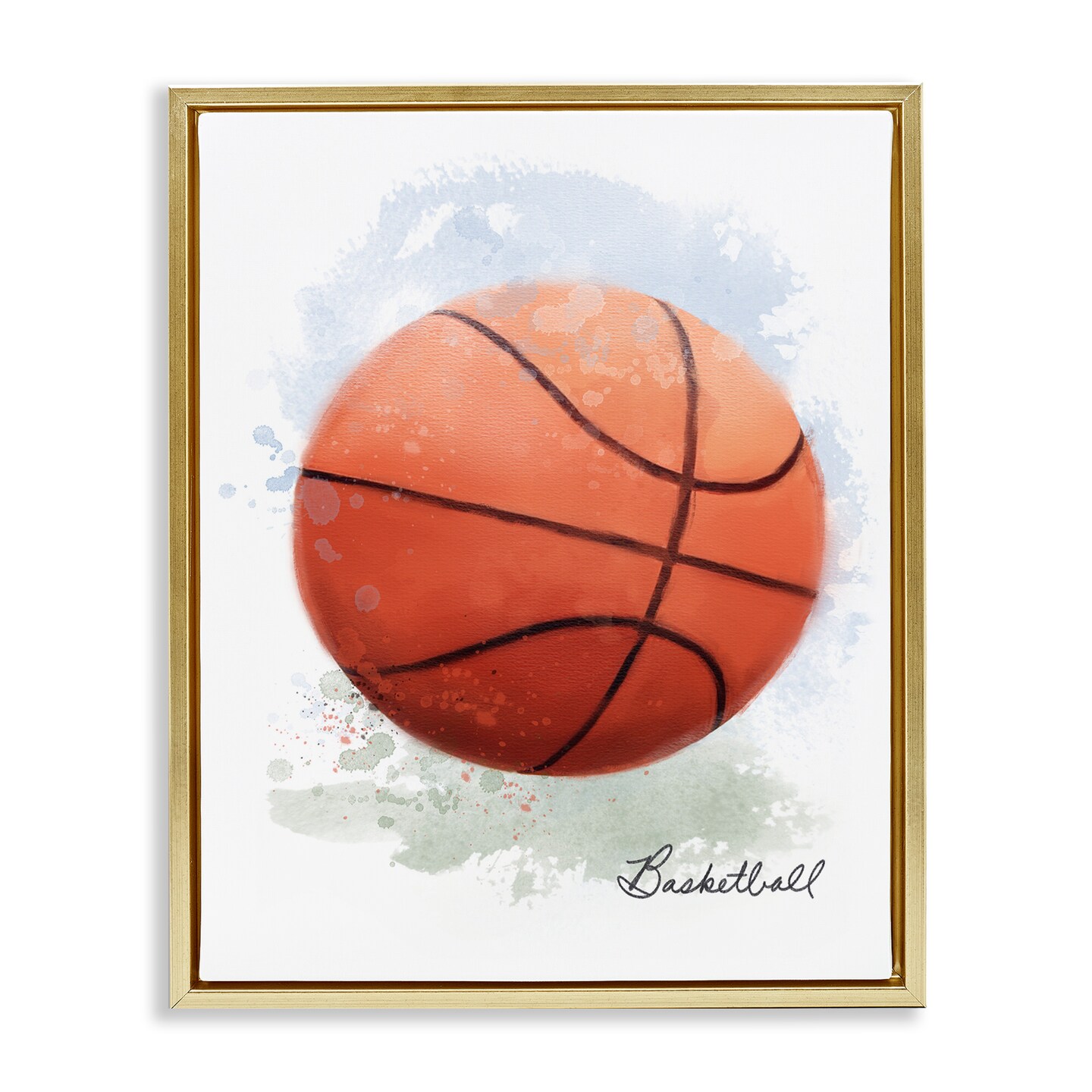 Stupell Industries Soft Pastel Basketball Floating Frame Design by Matthew Piotrowicz