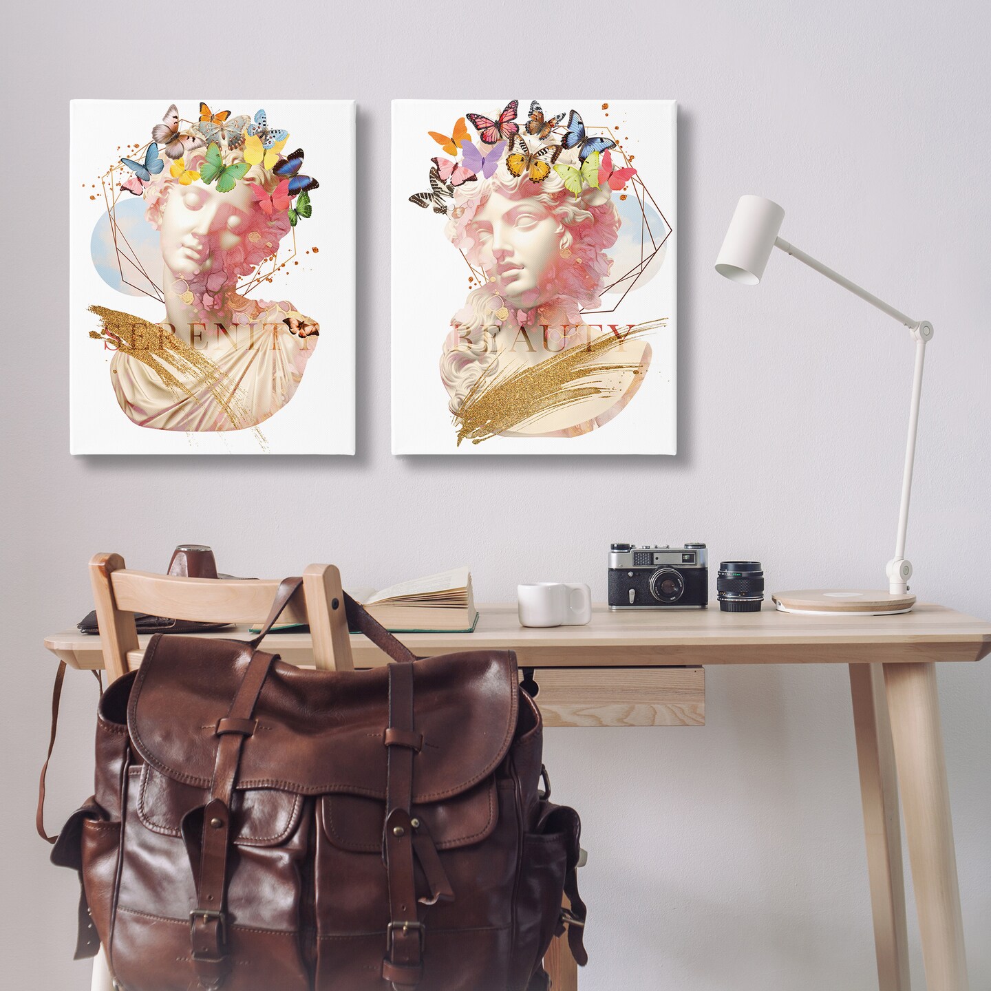 Stupell Industries Serenity &#x26; Beauty Glam Collages 2pc Canvas Set Design by Susan Arnot