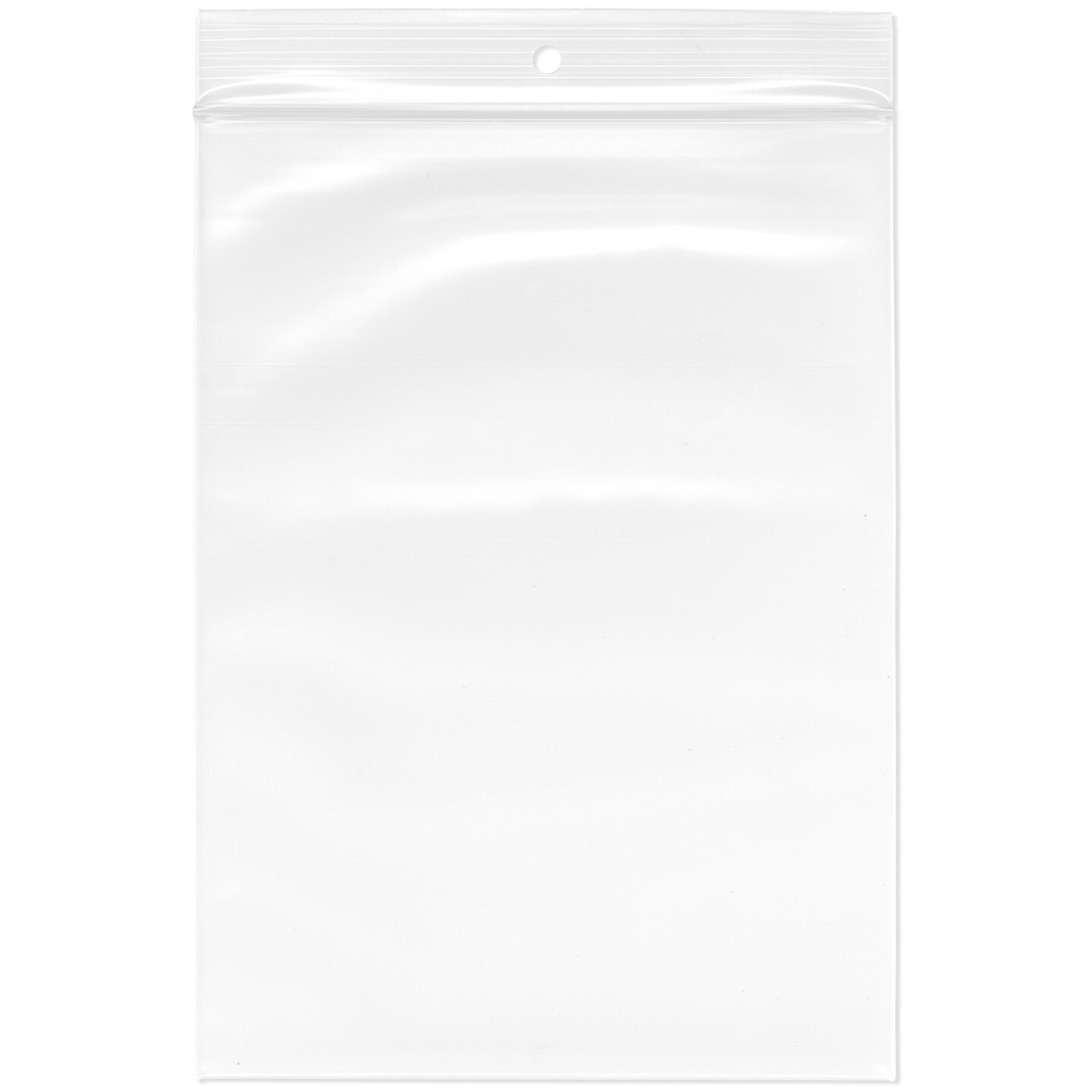 Plymor 6" x 8", 4 Mil with Hang-Hole Heavy Duty Zipper Reclosable Plastic Bags