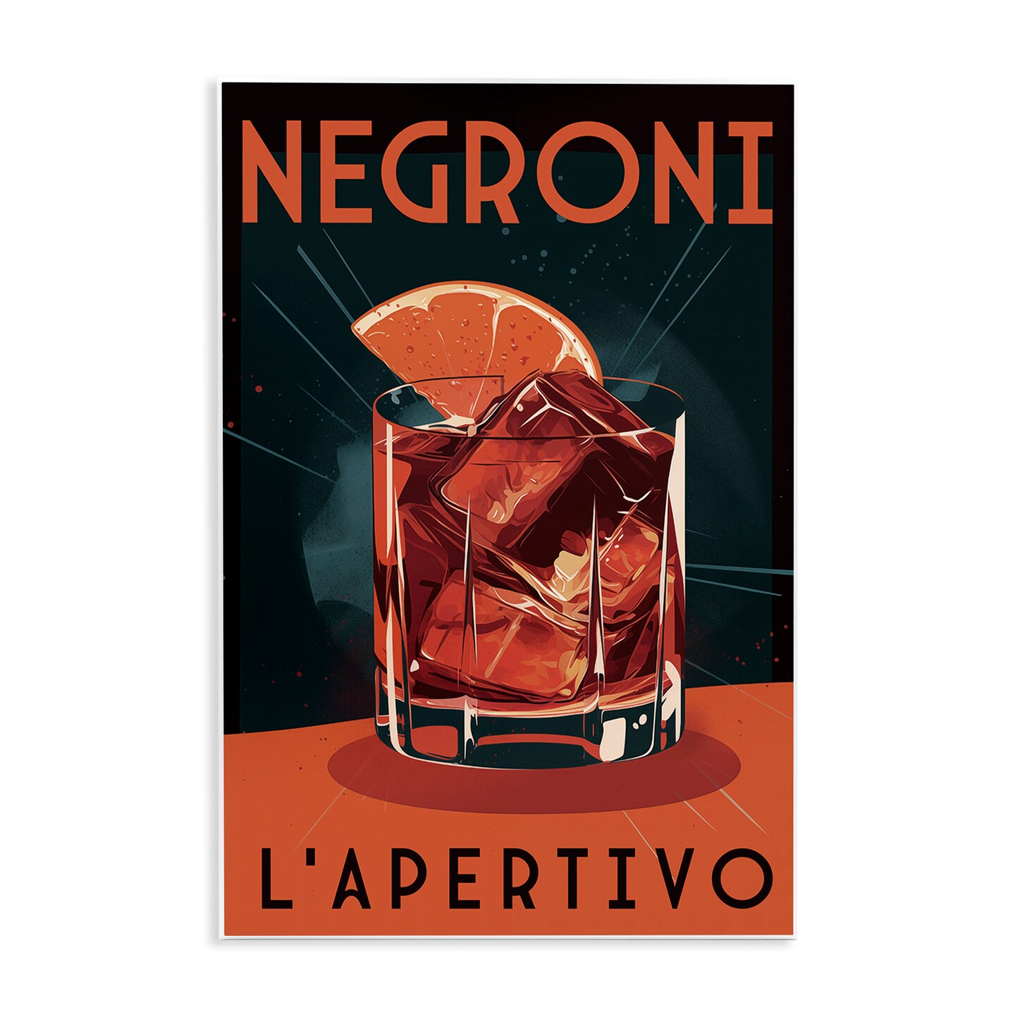 Stupell Industries Vintage Midcentury Negroni Drink Wall Plaque Design by Andreas Magnusson