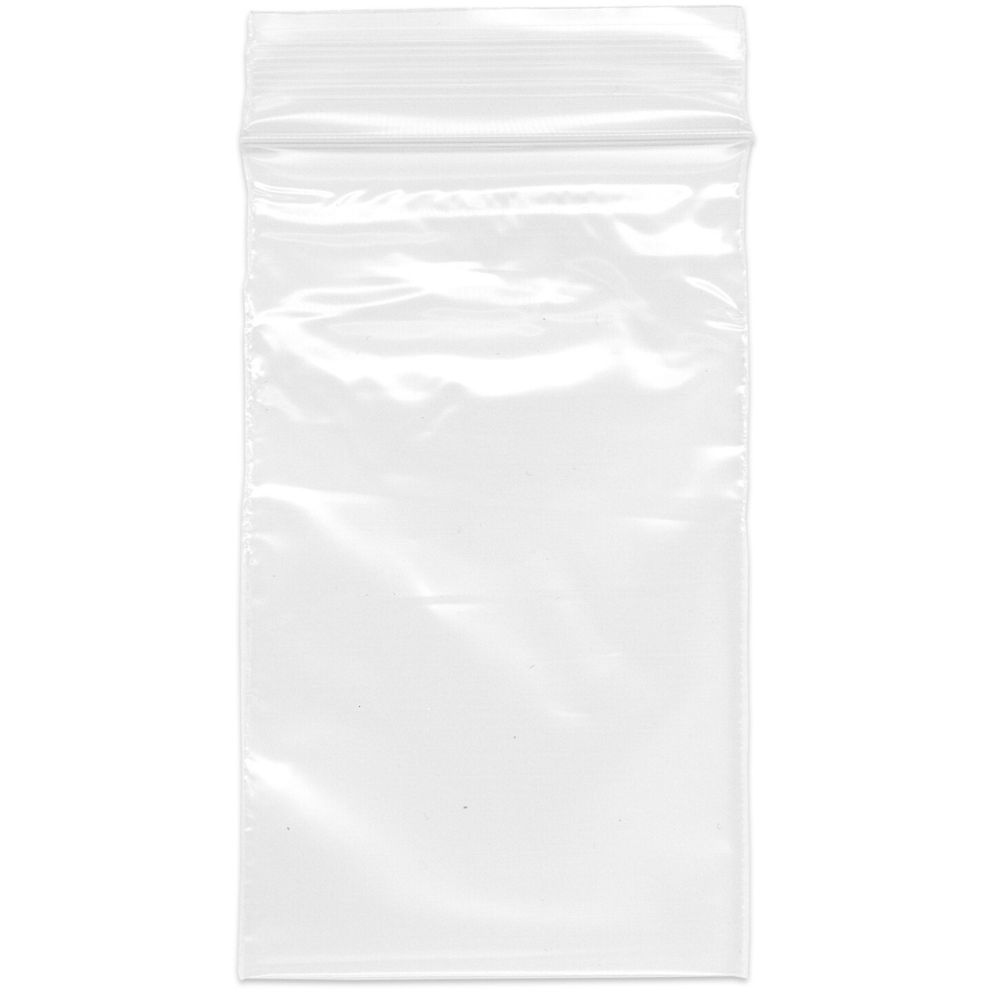 Plymor 2.5&#x22; x 4&#x22;, 2 Mil Zipper Reclosable Plastic Bags
