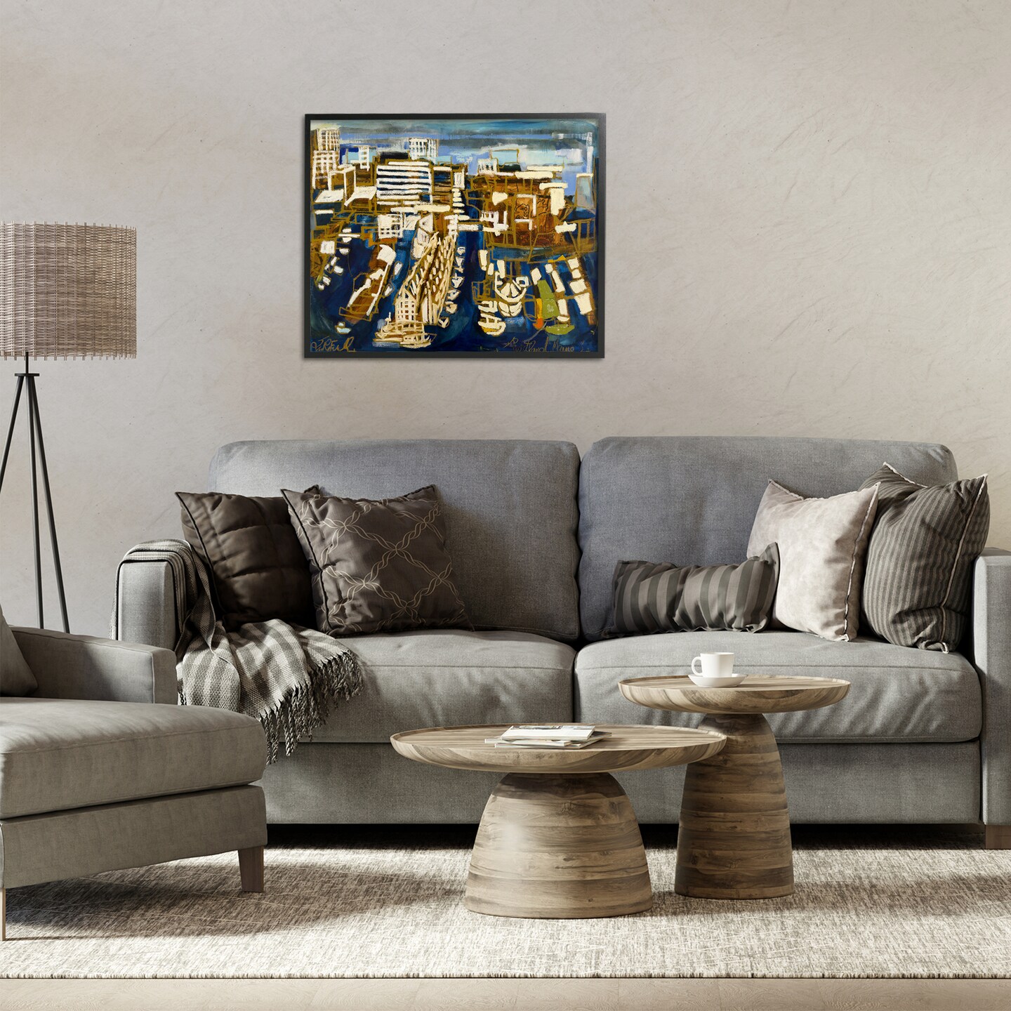 Stupell Industries Bold Abstract Cityscape Framed Giclee Design by Erin McGee Ferrell