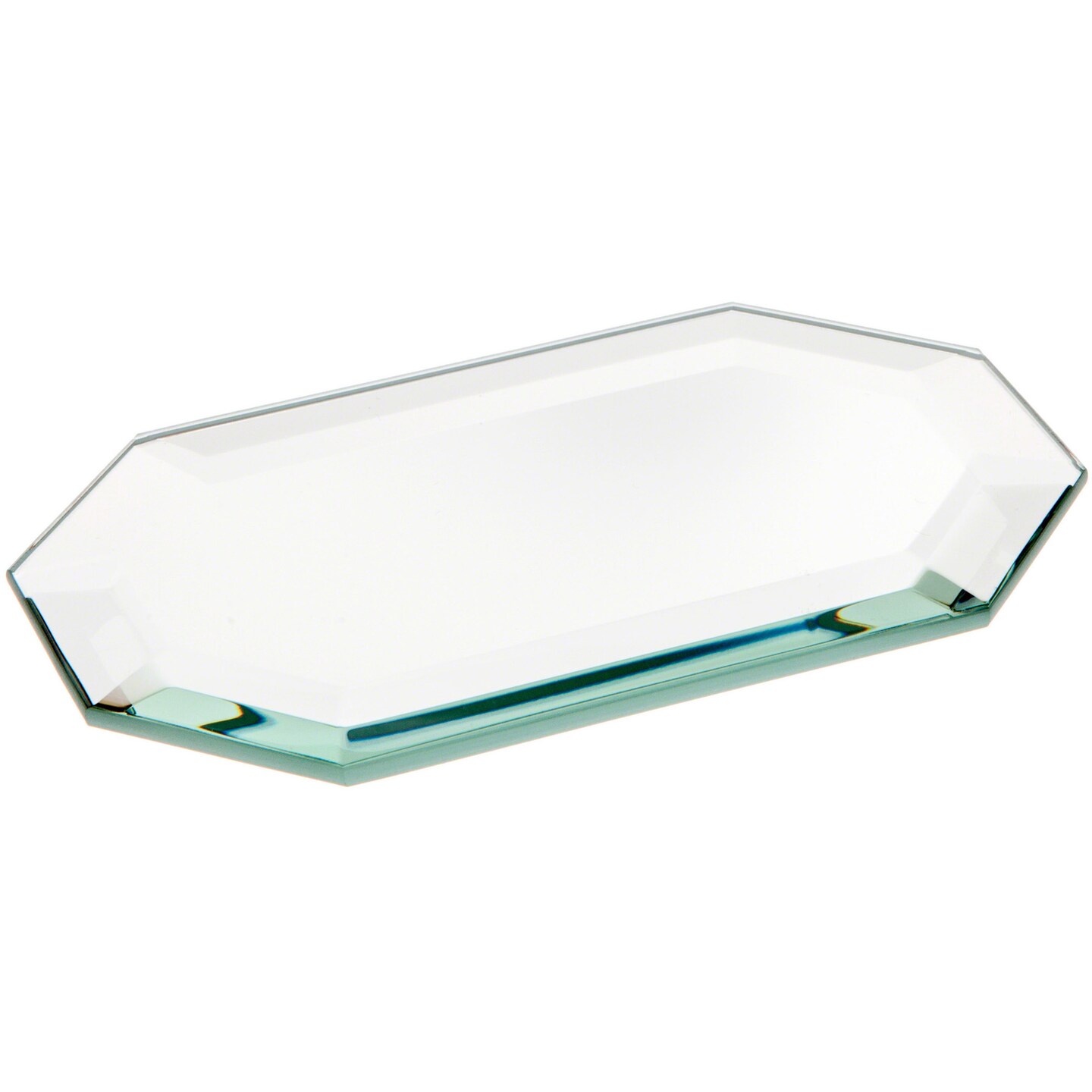 Plymor 3&#x22; x 5&#x22; Long Octagon, 5mm Thick Beveled Glass Mirror