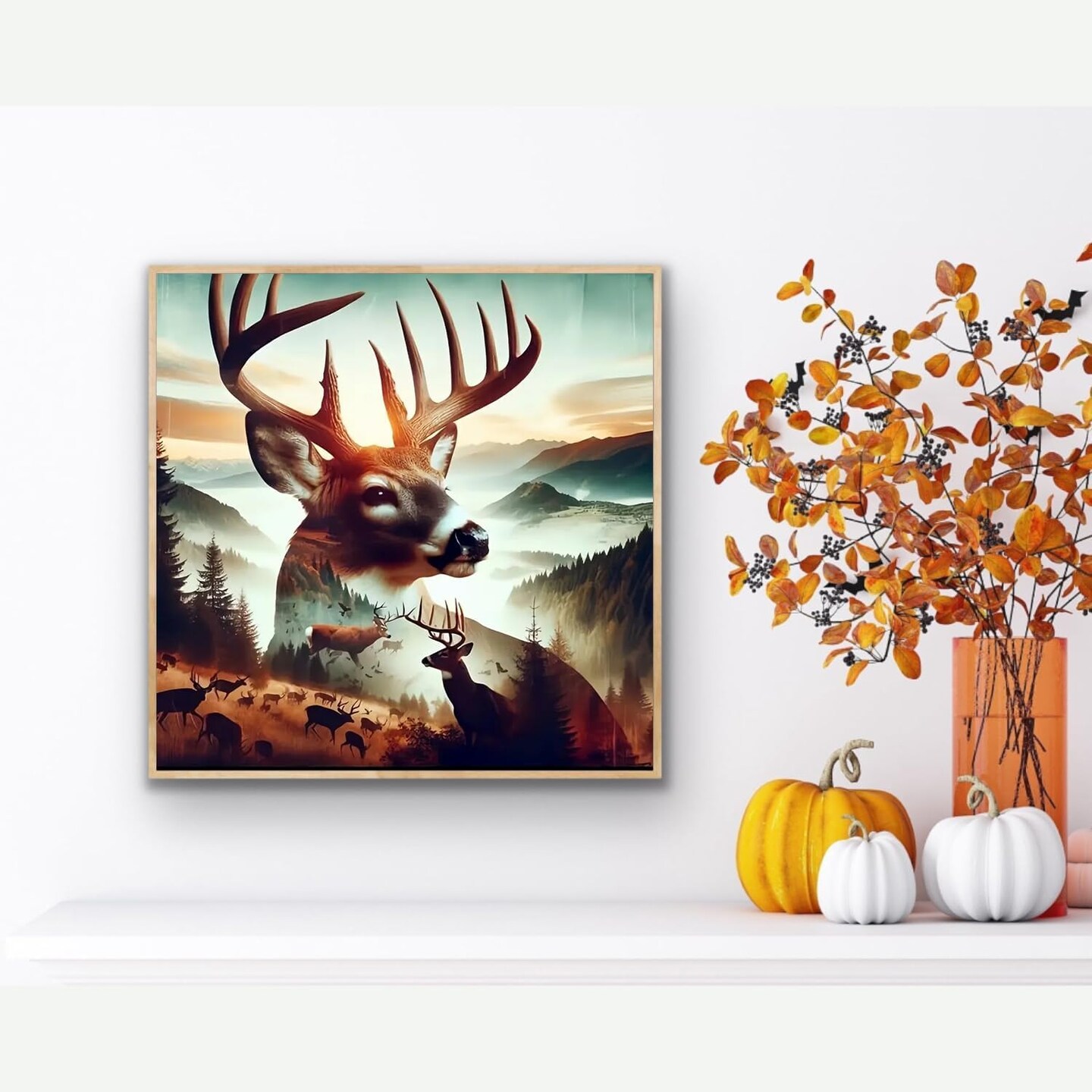 Elk Diamond Painting Kits for Adults,5D Deer Diamond Painting DIY Animal Diamond Art Diamond Painting Kit for Adult,Round Full Drill Diamonds, Diamond Art Kits for Home Decor