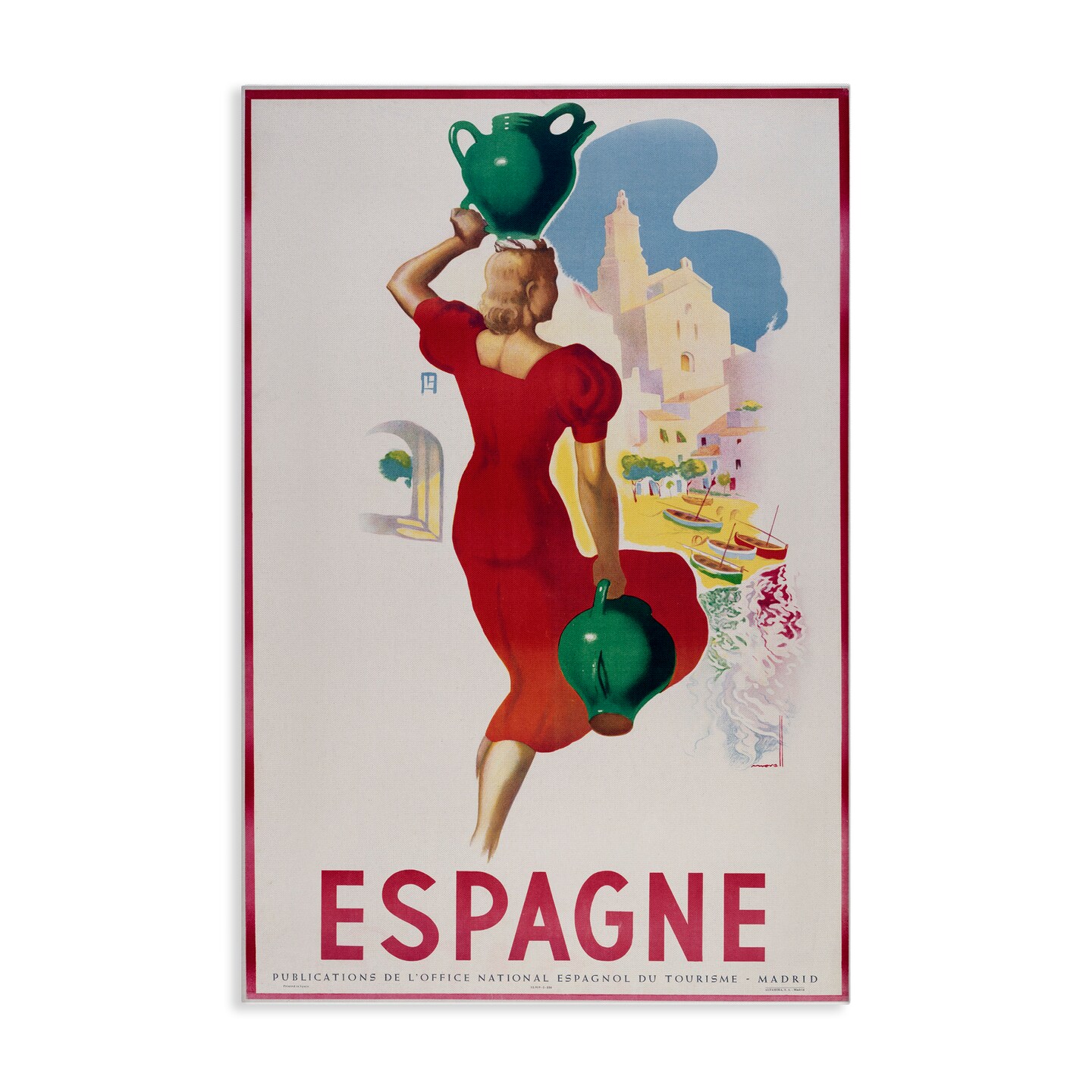 Stupell Industries Vintage Spain Travel Advertisement Canvas Design by Marcus Jules