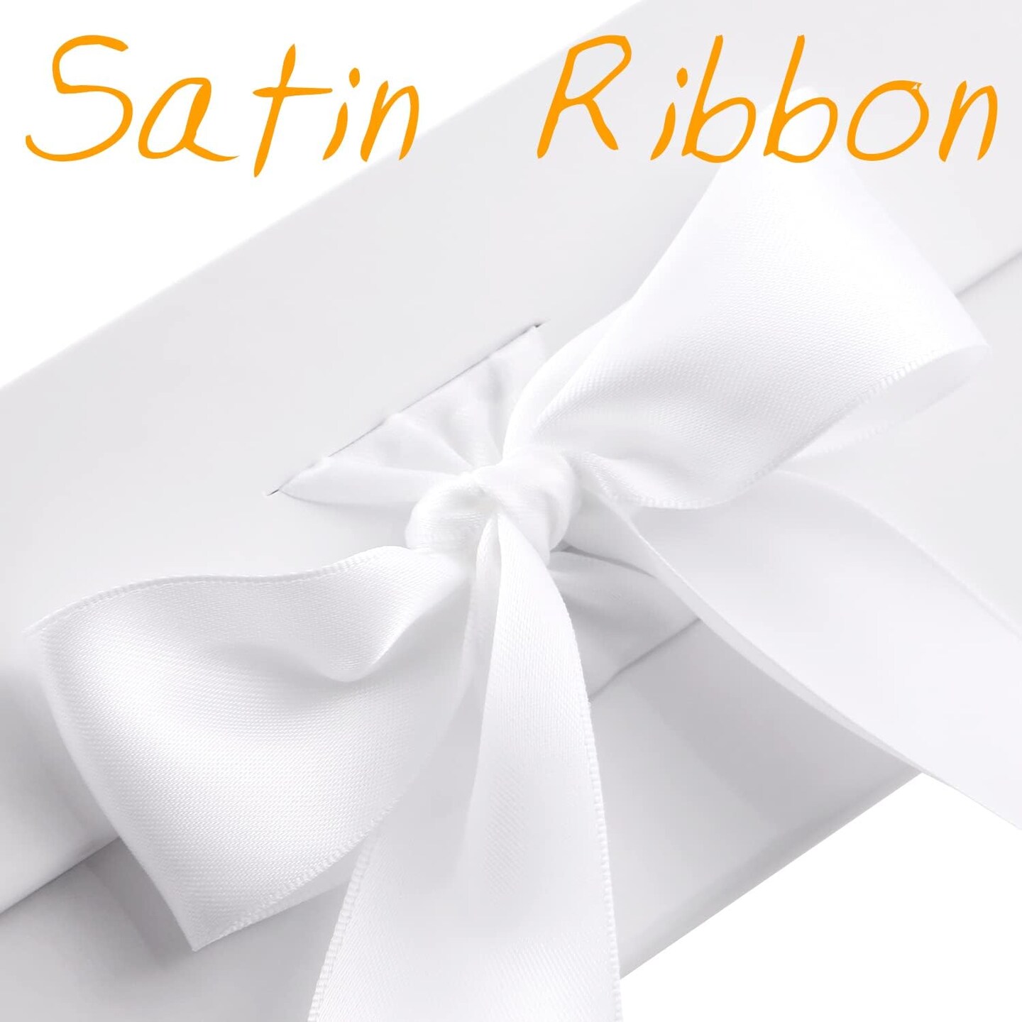 Large Gift Box with Lid for Presents, Mom Day White Magnetic Gift Box with Ribbon, Bridesmaid Proposal Box, Luxury Gifts Box (Glossy White)