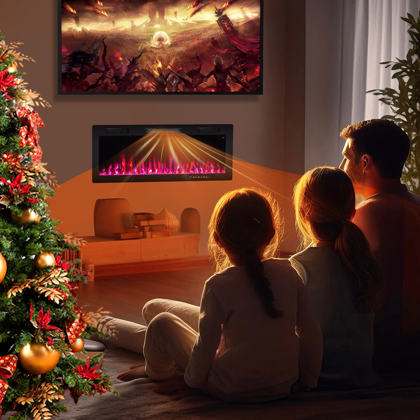 Electric Fireplace Recessed and Wall Mounted