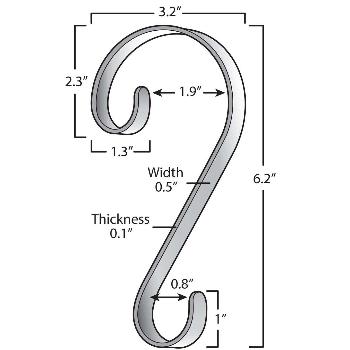 Haute Decor Stocking Scrolls Stocking Hanger - 2 Pack Holly Embossed (Pewter) - Hang Christmas Stockings from mantels of All Shapes and Sizes