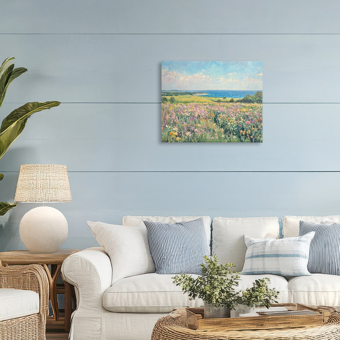 Stupell Industries Lilac Coast Seascape Canvas, design by Petal Prints Design