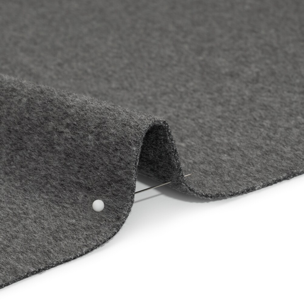 1 Yard Virgin Wool and Cashmere Double Cloth Coating - Heathered Smoke - Astana Collection