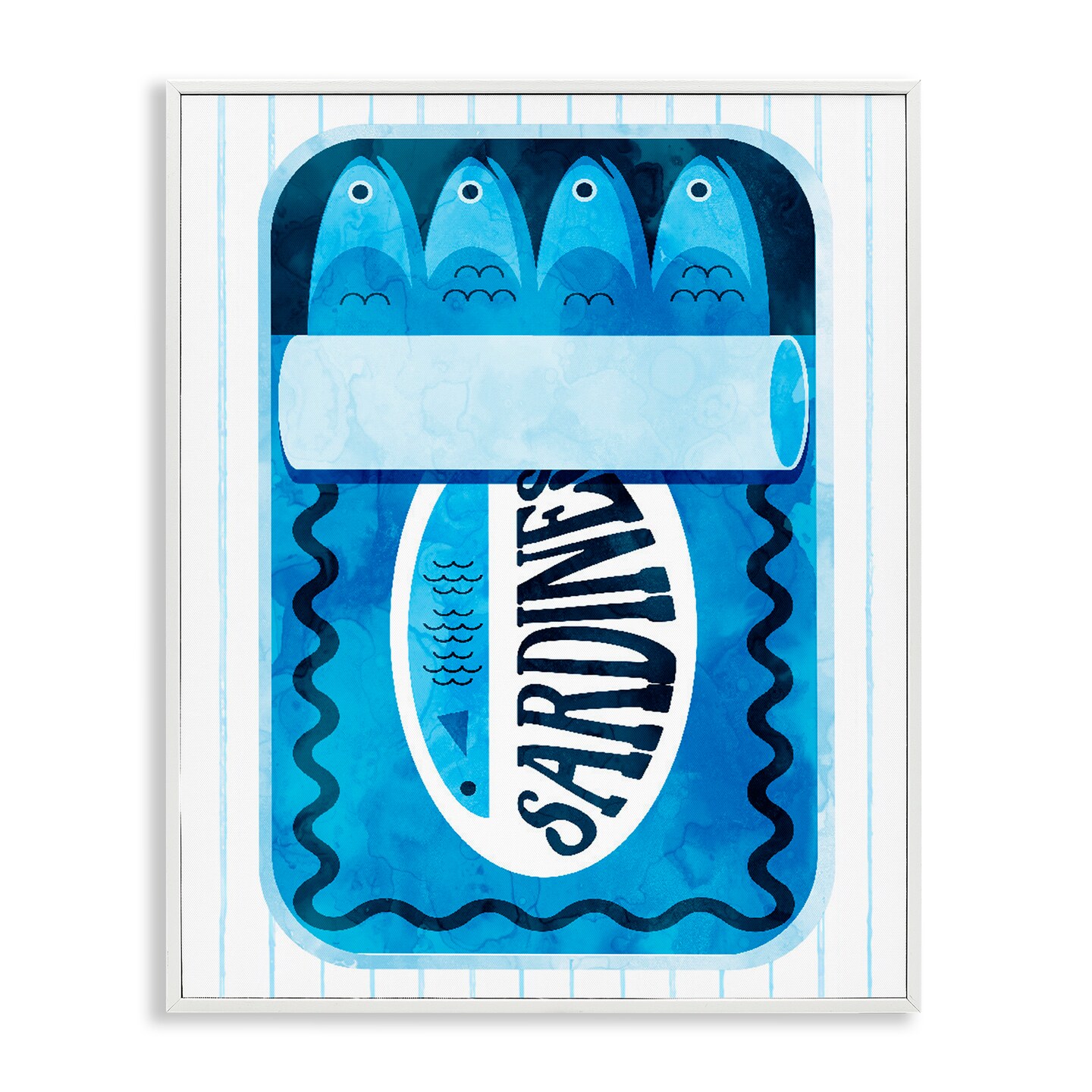 Stupell Industries Blue Canned Sardines Framed Giclee, design by Lil' Rue