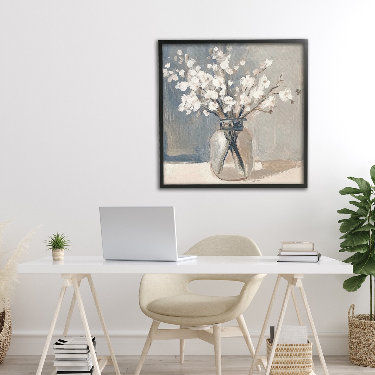 Stupell Industries Petals In Glass Vase Framed Giclee, design by Mona Grace