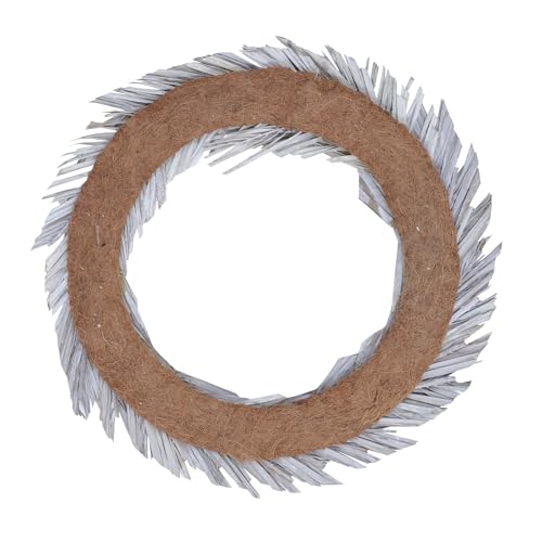Vickerman Natural Botanicals 24" White Washed Canna Leaf Wreath. This wreath measures 24 inches in diameter. It features white washed canna leaves on a coco fiber base. This is a dried and preserved natural product.