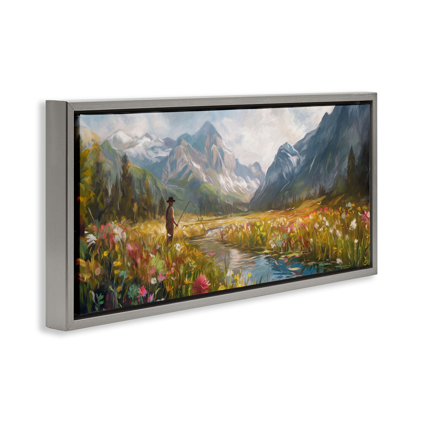 Stupell Industries Fishing Heaven Between Mountains Floating Frame, design by Ramona Murdock