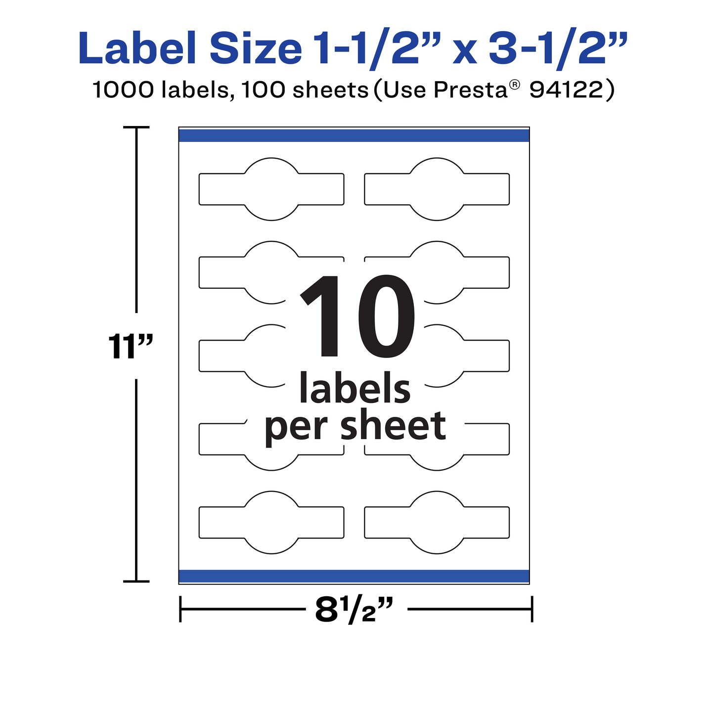 Avery Matte White Wraparound Labels with Sure Feed, 1-1/2" x 3-1/2"