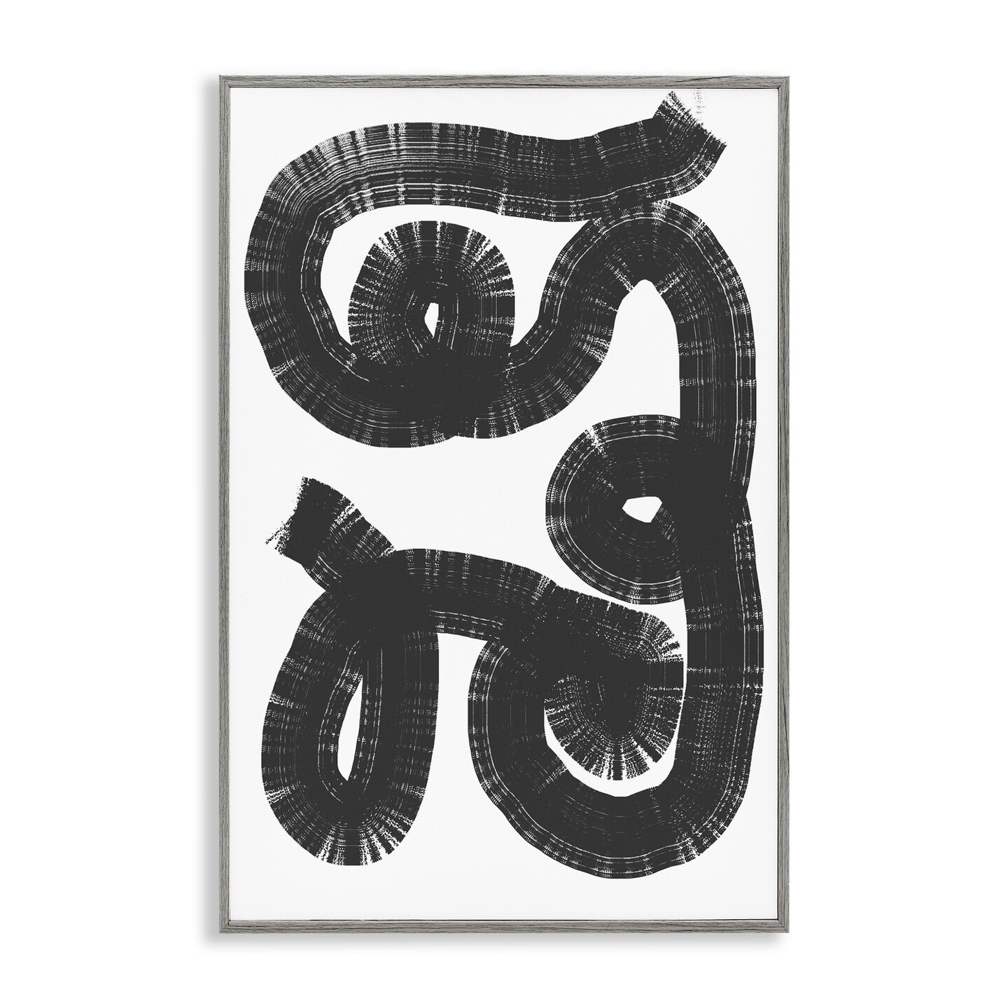 Stupell Industries Black And White Spiral Framed Giclee, design by Anna Lischenko