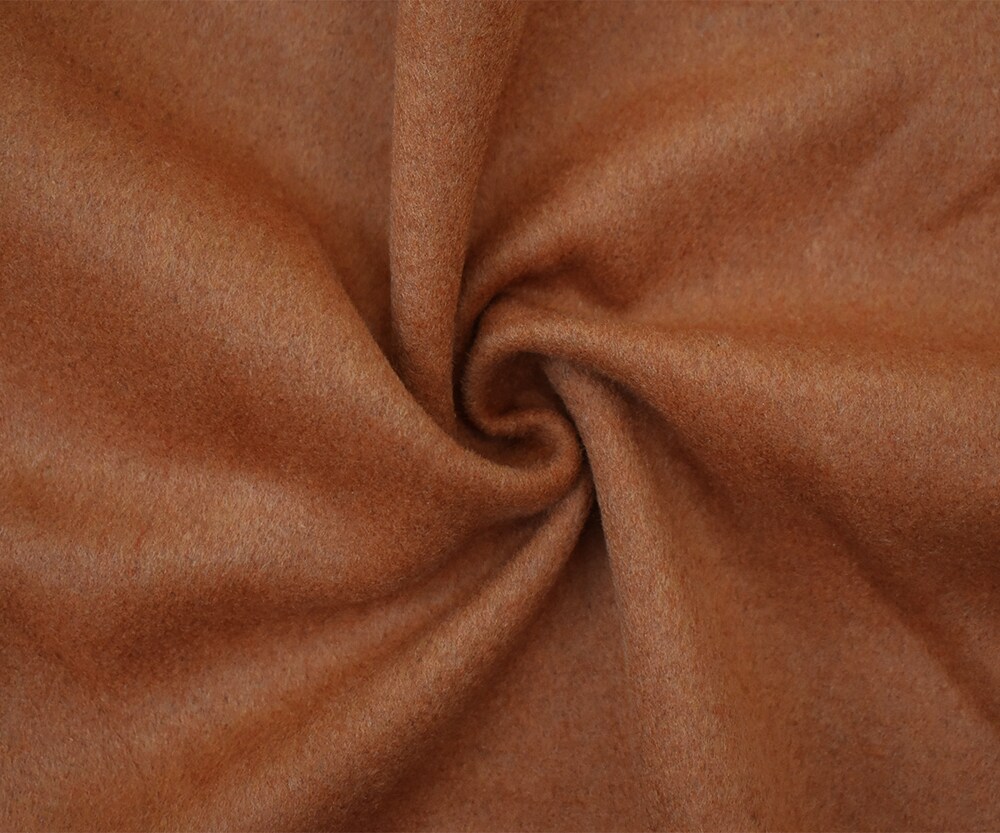 Brown Melton Wool Poly Double Woven Brushed Jacketing Fabric By the Yard