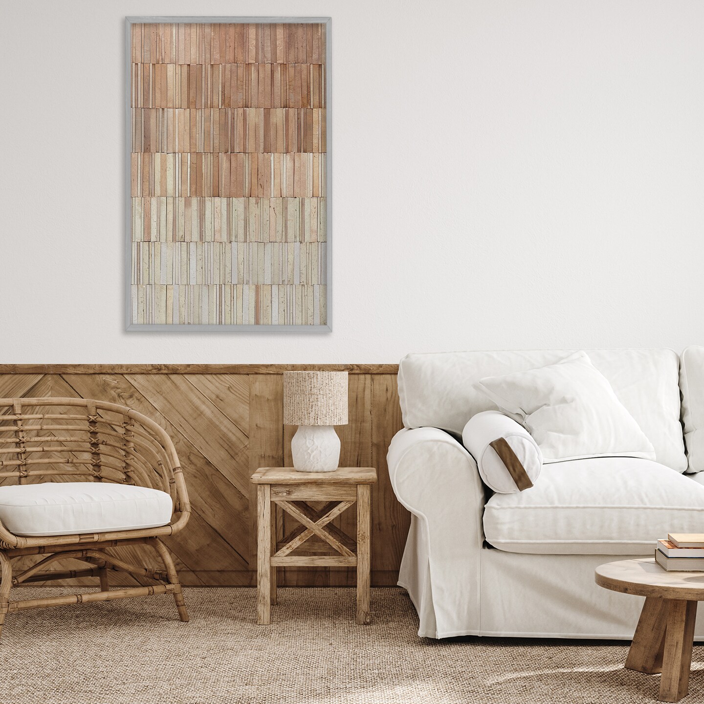 Stupell Industries Tiled Terracotta Wall Framed Giclee, design by Flora Kouta