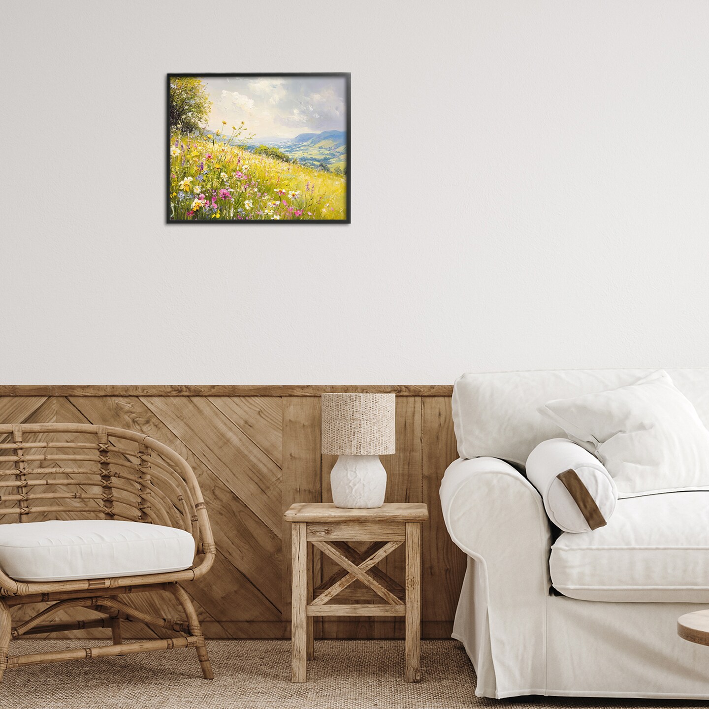 Stupell Industries Scenic Wildflower Hill Framed Giclee, design by LSR Creative Studio