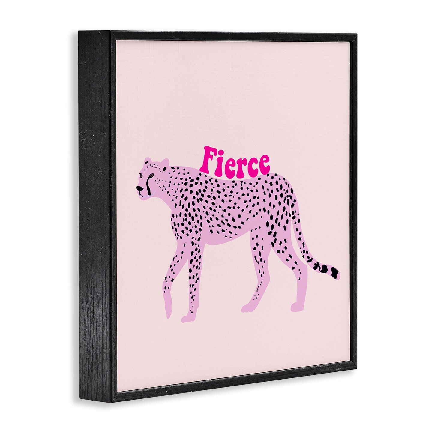 Stupell Industries Fierce Cheetah on Pink Framed Giclee, design by Ashley Singleton