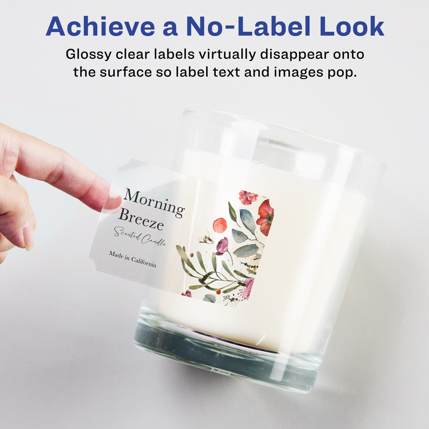 Avery Glossy Clear Rectangle Scalloped Labels with Sure Feed, 2&#x22; x 3&#x22;