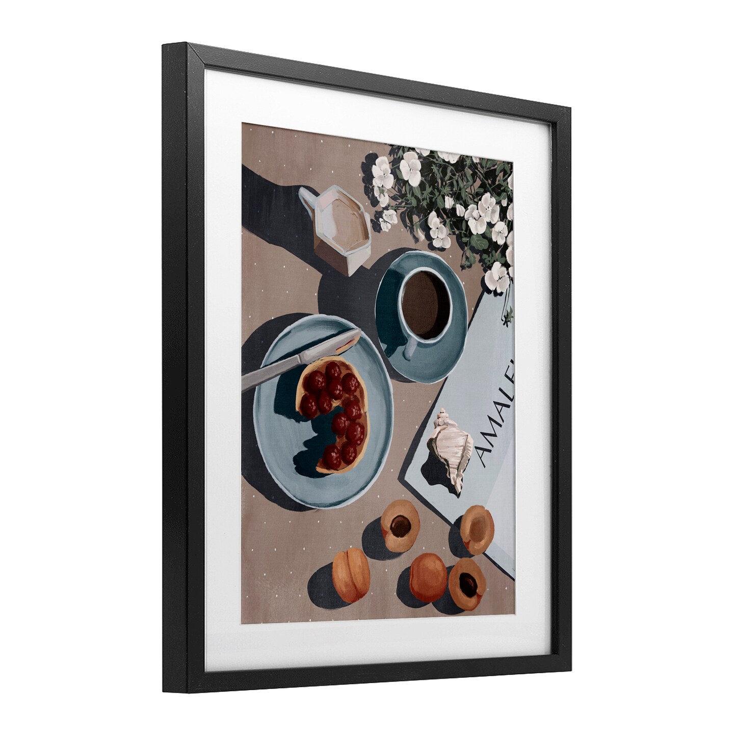 Stupell Industries Morning Brunch Fruit & Coffee Framed Print Under Glass, design by Anna Lischenko