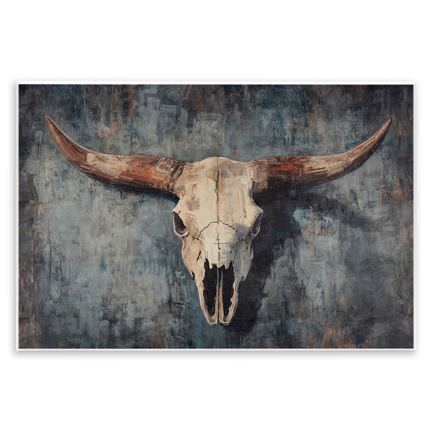 Stupell Industries Antique Distressed Cow Skull Wall Plaque, design by Nina Blue