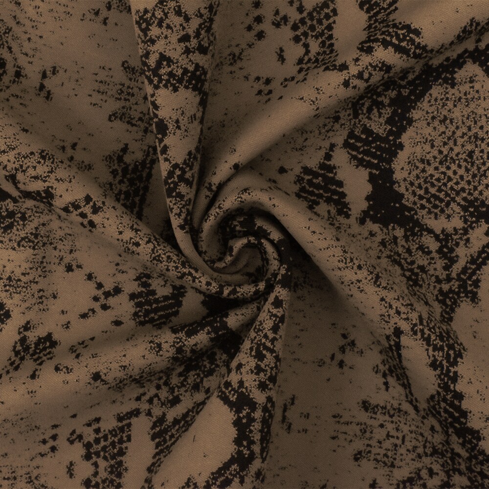 Brown-Black Famous Maker Reptile Poly Stretch Jacquard Yoga Knit Fabric By the Yard