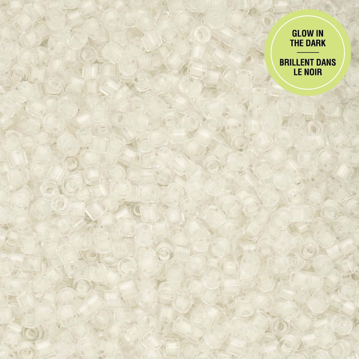 John Bead Glow in Dark Cylin Beads 11/0 Glass Cylindrical Seed Beads, 25g